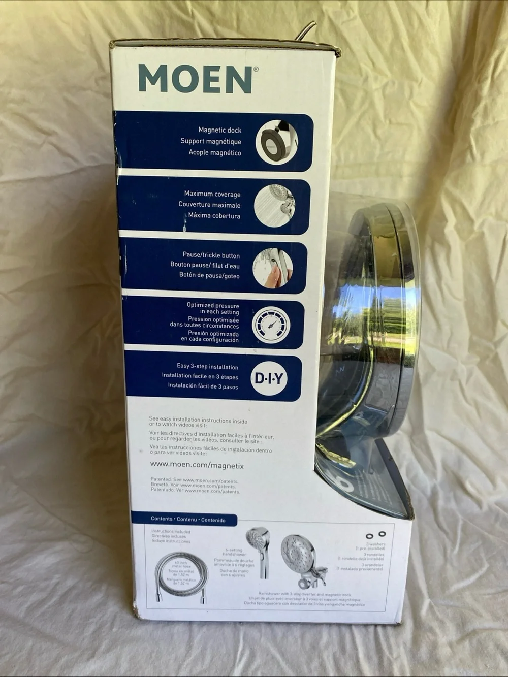 NIB Moen 26009 Magnetix Engage Six-Function Dual Hand & Rain Shower Chrome